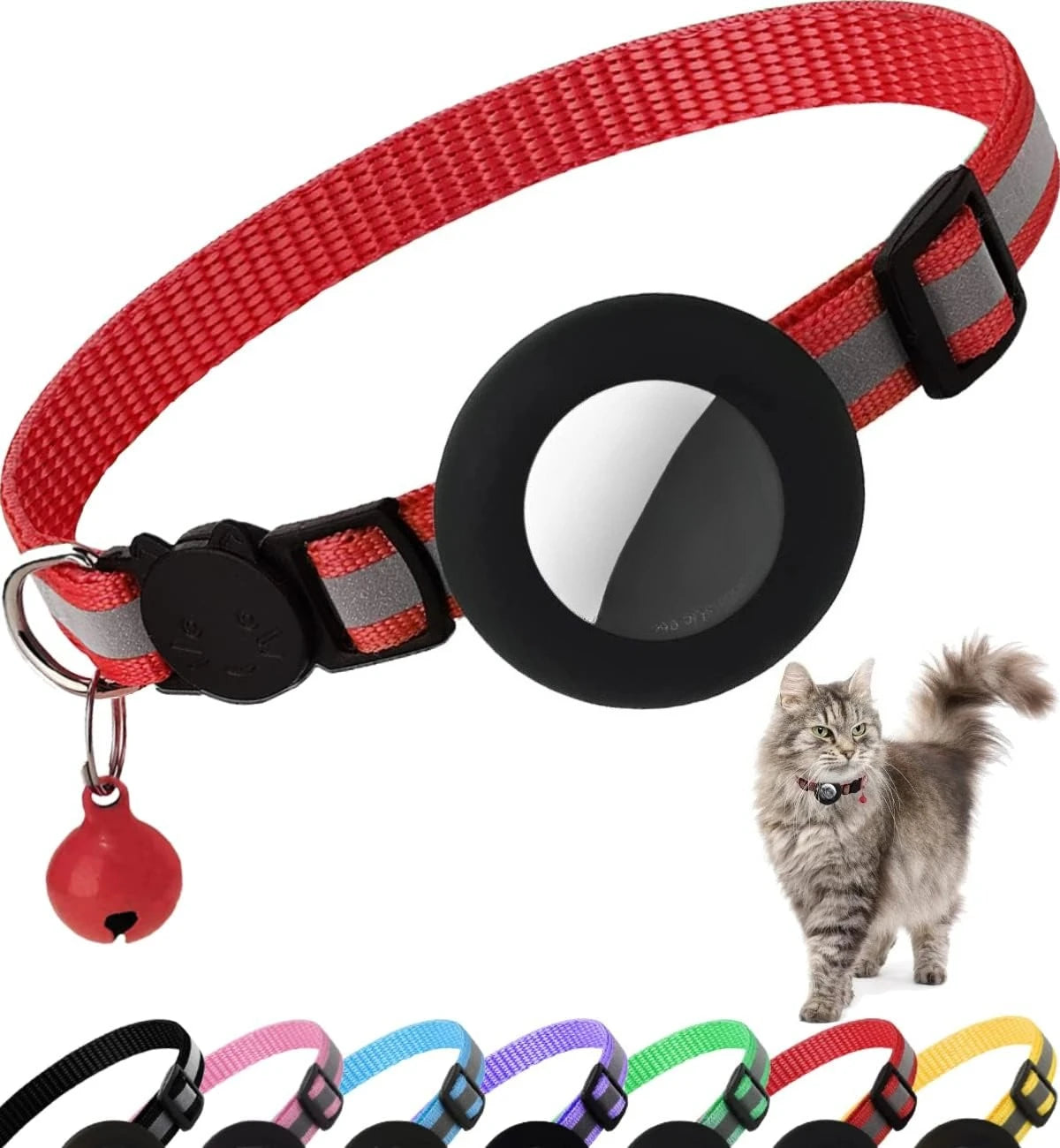 Collier de chat mignon Airtag Breakaway collier de chaton réfléchissant avec cloche pour Apple Air porte-étiquette cloche.