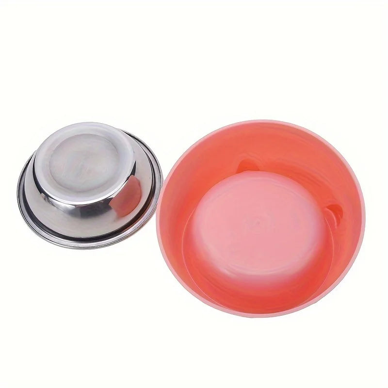 Bol surélevé en acier inoxydable pour chat, plat de nourriture et d'eau incliné avec support d'oreille mignon, conception de Protection du cou pour chats