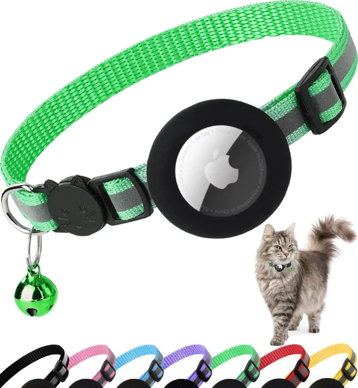 Collier de chat mignon Airtag Breakaway collier de chaton réfléchissant avec cloche pour Apple Air porte-étiquette cloche.