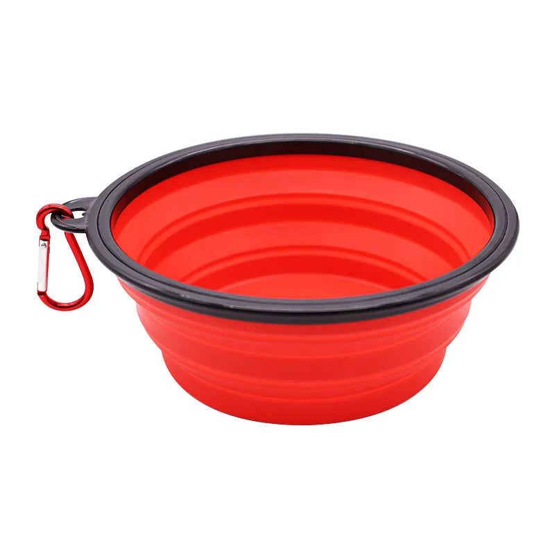 Gamelle portable pliante en Silicone pour Chien et Chat, Distributeur 2 en 1 pour Animaux de Compagnie, Voyage en Plein Air, avec Mousqueton, Bouteille, Récipient de Nourriture et d'Eau