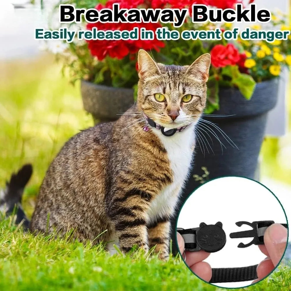 Collier de chat mignon Airtag Breakaway collier de chaton réfléchissant avec cloche pour Apple Air porte-étiquette cloche.