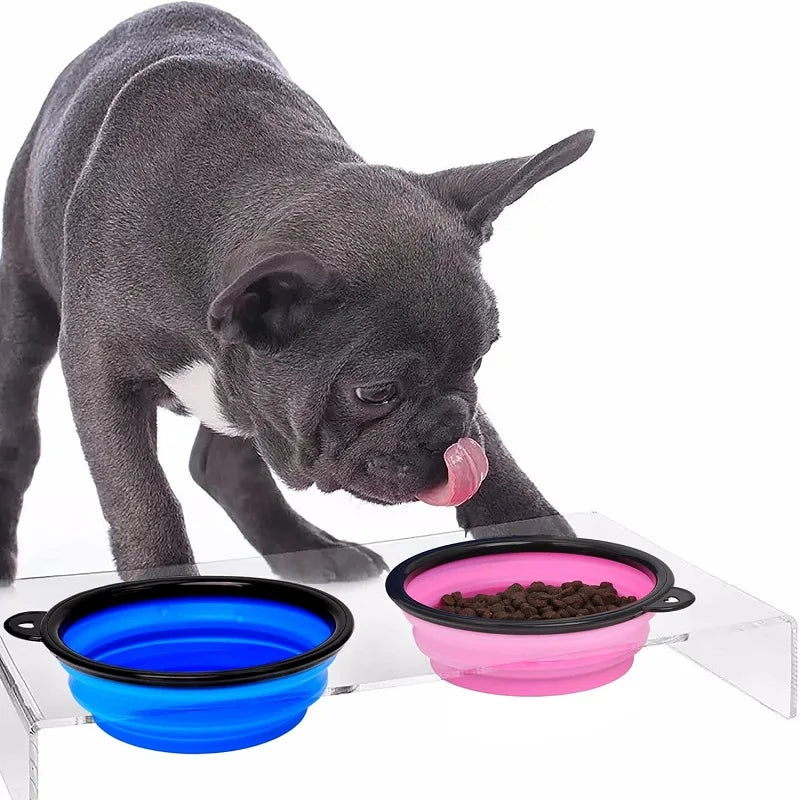 Gamelle portable pliante en Silicone pour Chien et Chat, Distributeur 2 en 1 pour Animaux de Compagnie, Voyage en Plein Air, avec Mousqueton, Bouteille, Récipient de Nourriture et d'Eau