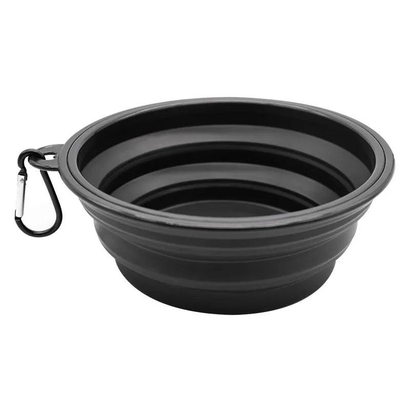 Gamelle portable pliante en Silicone pour Chien et Chat, Distributeur 2 en 1 pour Animaux de Compagnie, Voyage en Plein Air, avec Mousqueton, Bouteille, Récipient de Nourriture et d'Eau