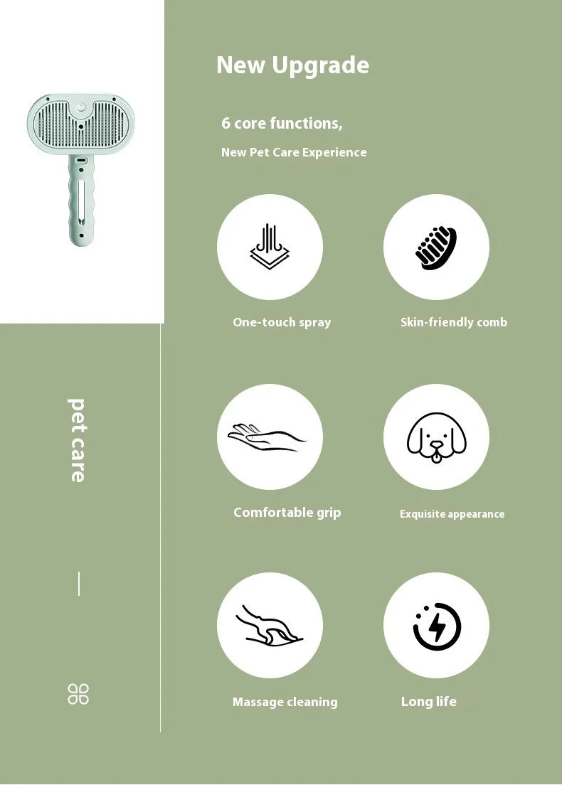 Brosse vapeur pour chat et chien - Peigne à vapeur pour éliminer les poils d'animaux