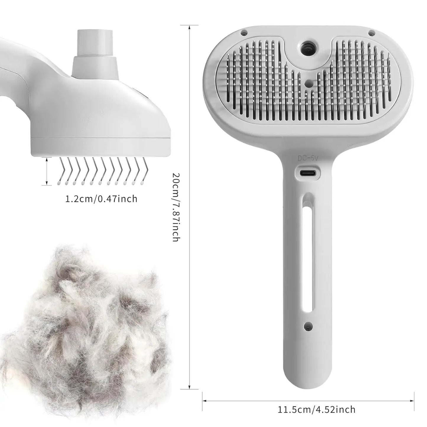 Brosse vapeur pour chat et chien - Peigne à vapeur pour éliminer les poils d'animaux