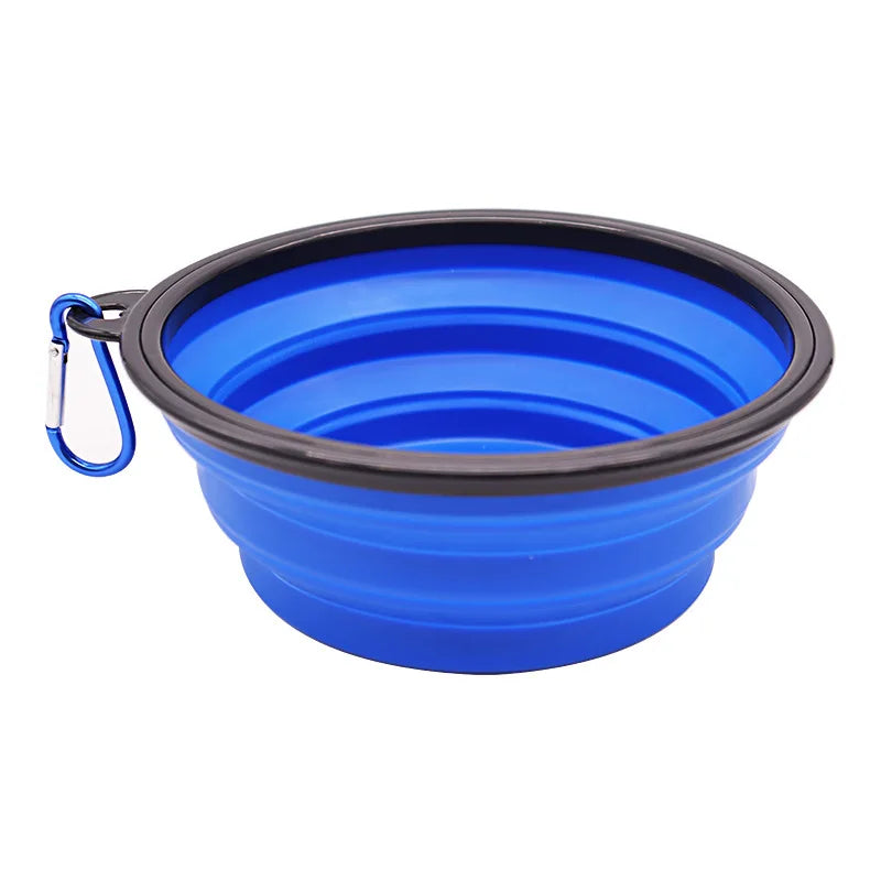 Gamelle portable pliante en Silicone pour Chien et Chat, Distributeur 2 en 1 pour Animaux de Compagnie, Voyage en Plein Air, avec Mousqueton, Bouteille, Récipient de Nourriture et d'Eau