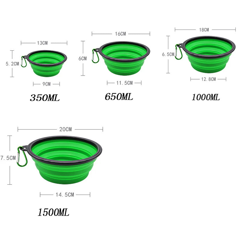 Gamelle portable pliante en Silicone pour Chien et Chat, Distributeur 2 en 1 pour Animaux de Compagnie, Voyage en Plein Air, avec Mousqueton, Bouteille, Récipient de Nourriture et d'Eau