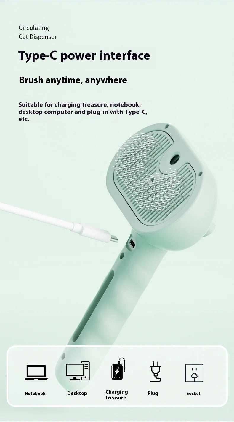 Brosse vapeur pour chat et chien - Peigne à vapeur pour éliminer les poils d'animaux