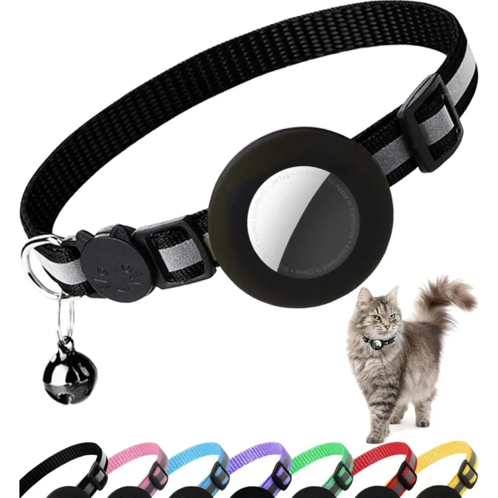 Collier de chat mignon Airtag Breakaway collier de chaton réfléchissant avec cloche pour Apple Air porte-étiquette cloche.