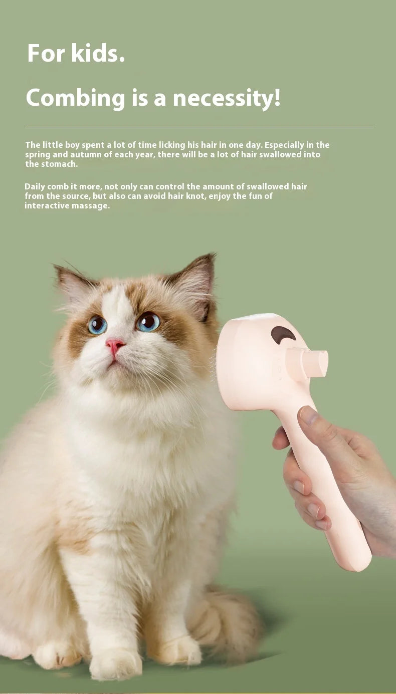 Brosse vapeur pour chat et chien - Peigne à vapeur pour éliminer les poils d'animaux