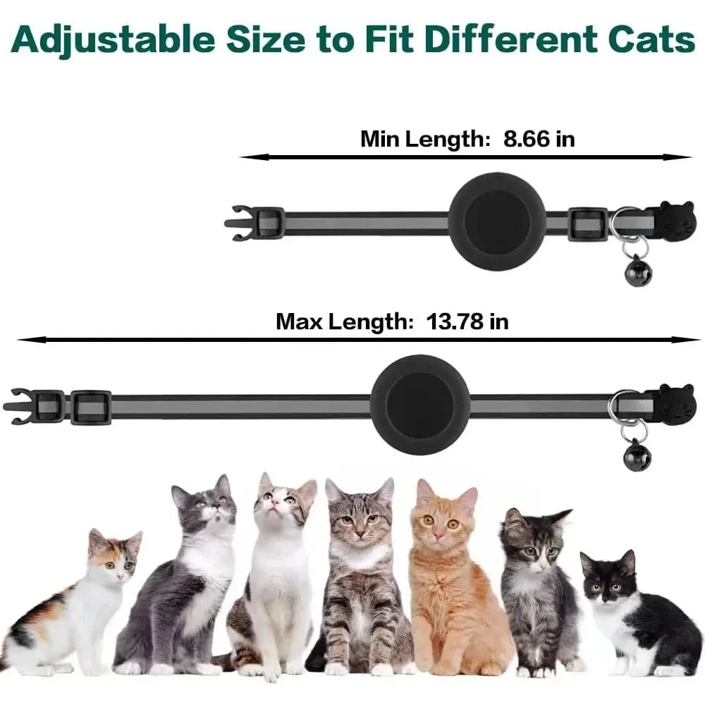 Collier de chat mignon Airtag Breakaway collier de chaton réfléchissant avec cloche pour Apple Air porte-étiquette cloche.