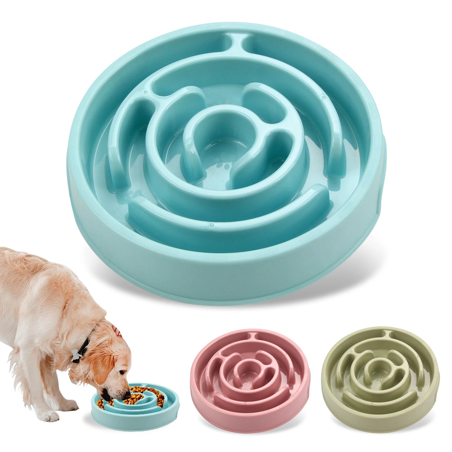 Bol d'alimentation lente pour chien de compagnie, amusant, antidérapant, Anti-grippage, plats d'alimentation, bol écologique pour grands, moyens et petits chiens, chiots
