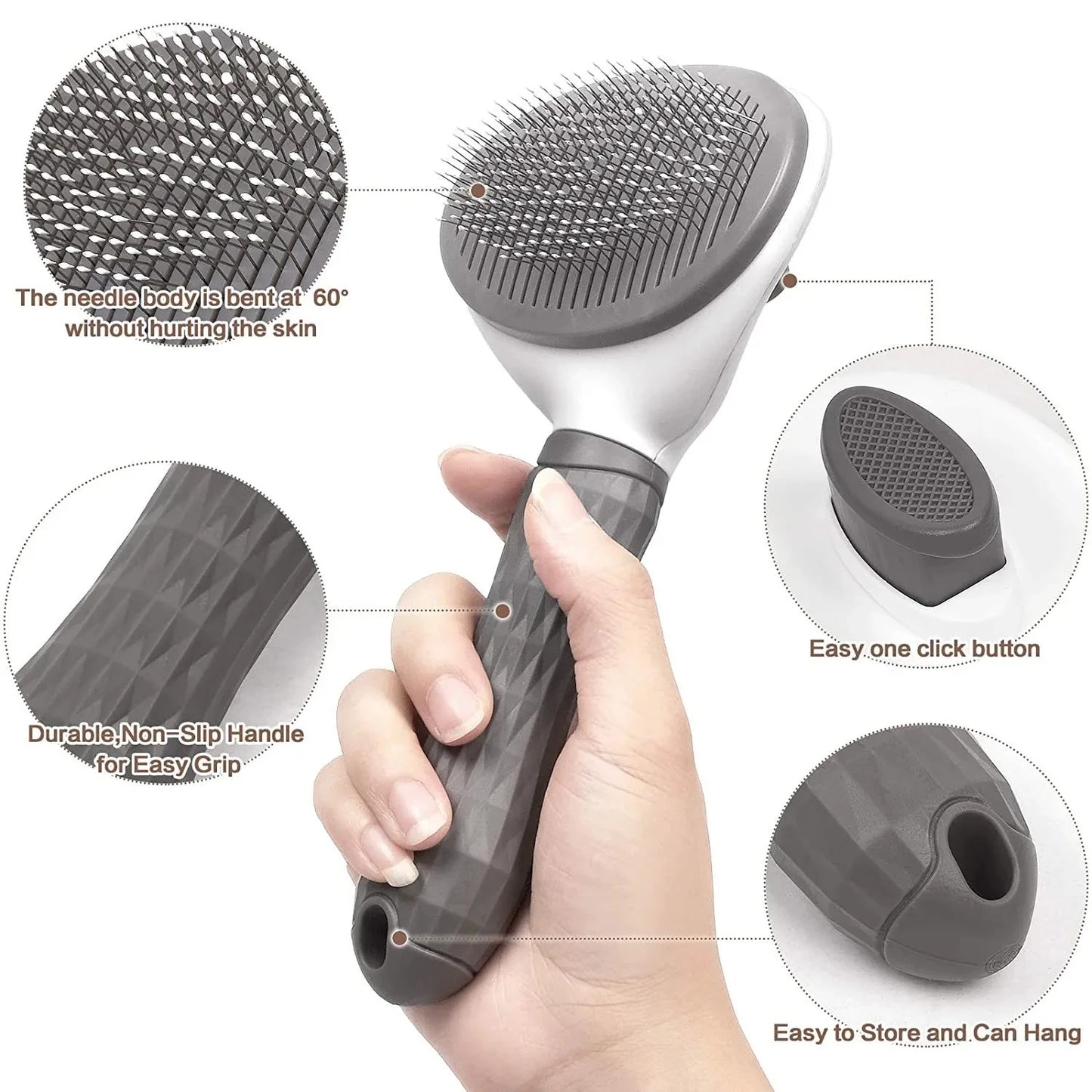 Brosse pour chiens et chats, peigne autonettoyant, brosse démêlante