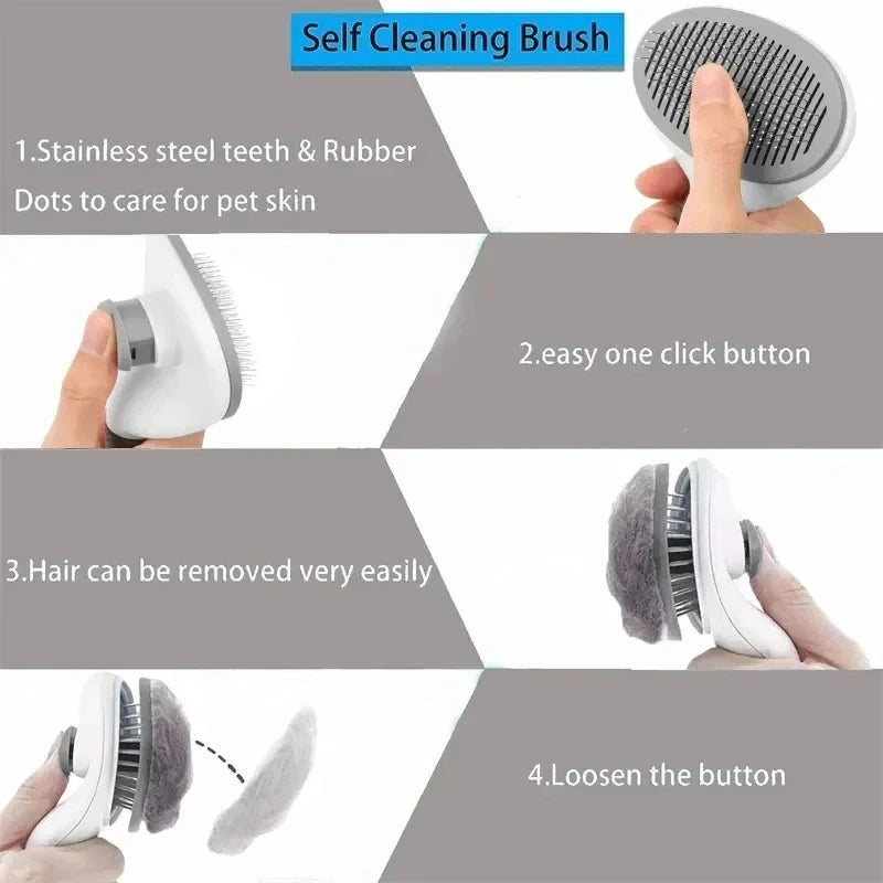 Brosse pour chiens et chats, peigne autonettoyant, brosse démêlante