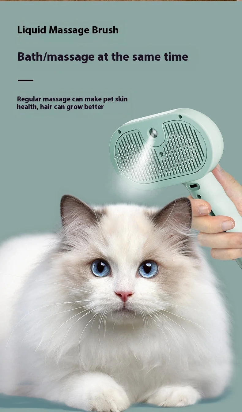 Brosse vapeur pour chat et chien - Peigne à vapeur pour éliminer les poils d'animaux