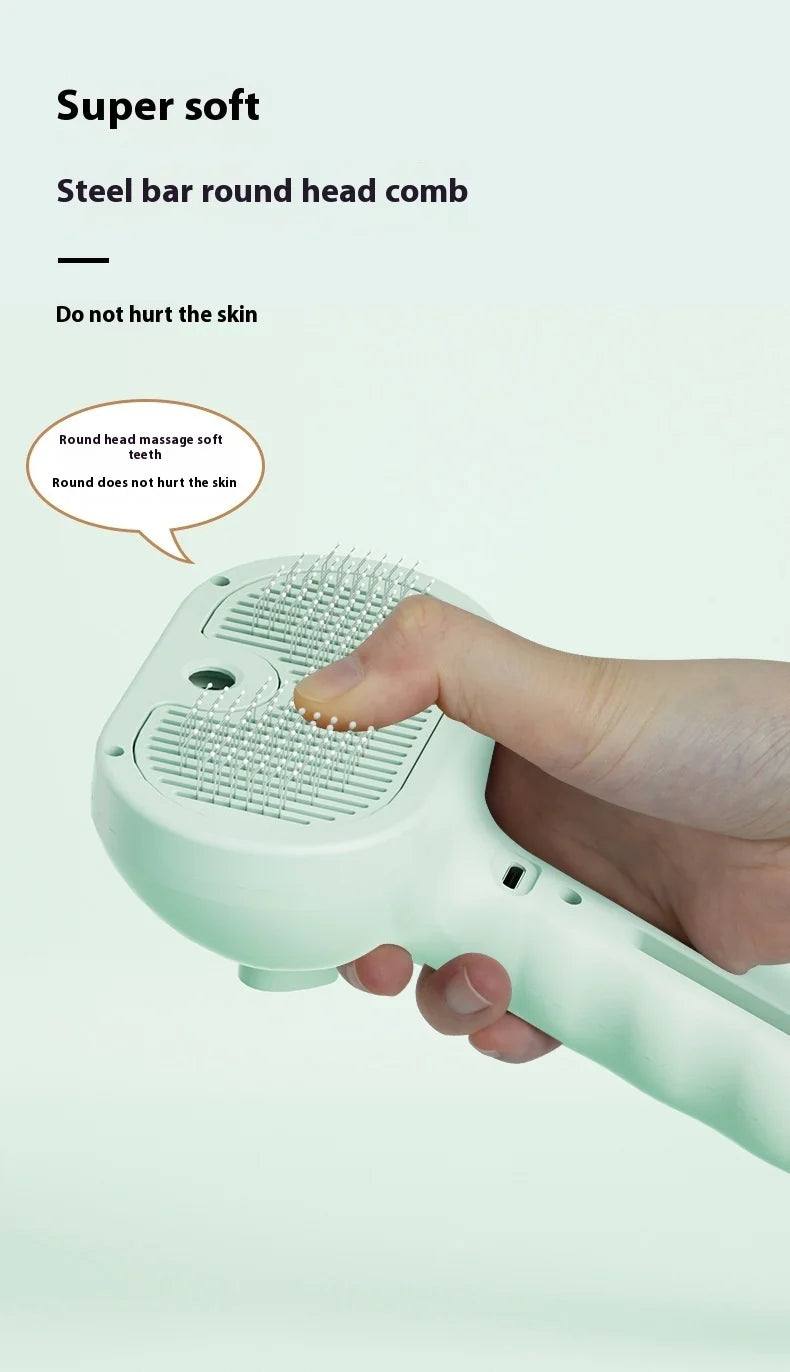 Brosse vapeur pour chat et chien - Peigne à vapeur pour éliminer les poils d'animaux