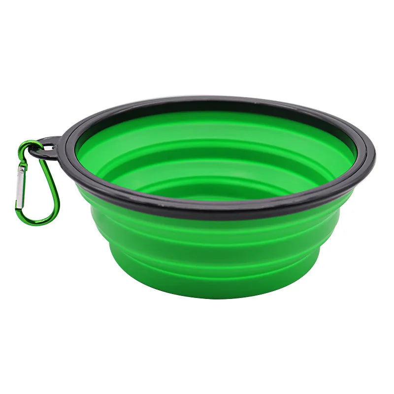 Gamelle portable pliante en Silicone pour Chien et Chat, Distributeur 2 en 1 pour Animaux de Compagnie, Voyage en Plein Air, avec Mousqueton, Bouteille, Récipient de Nourriture et d'Eau