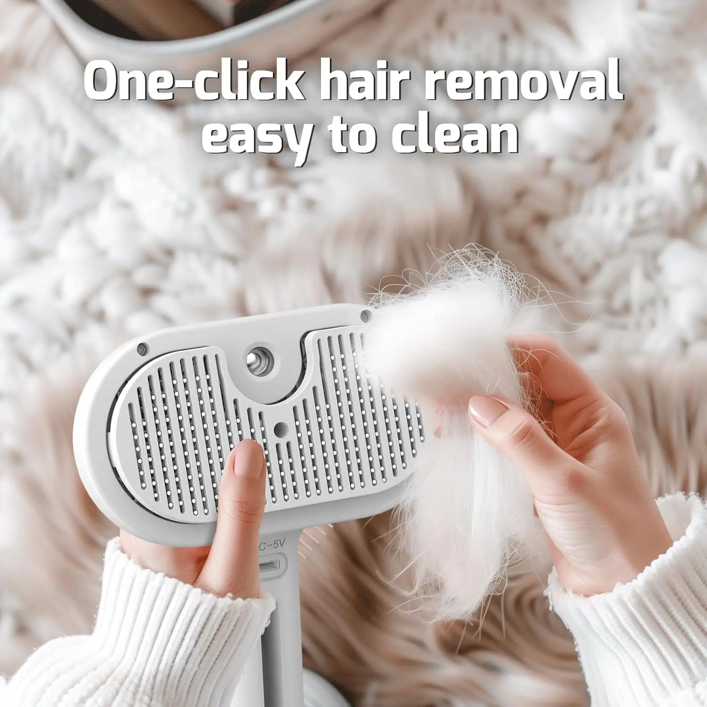 Brosse vapeur pour chat et chien - Peigne à vapeur pour éliminer les poils d'animaux