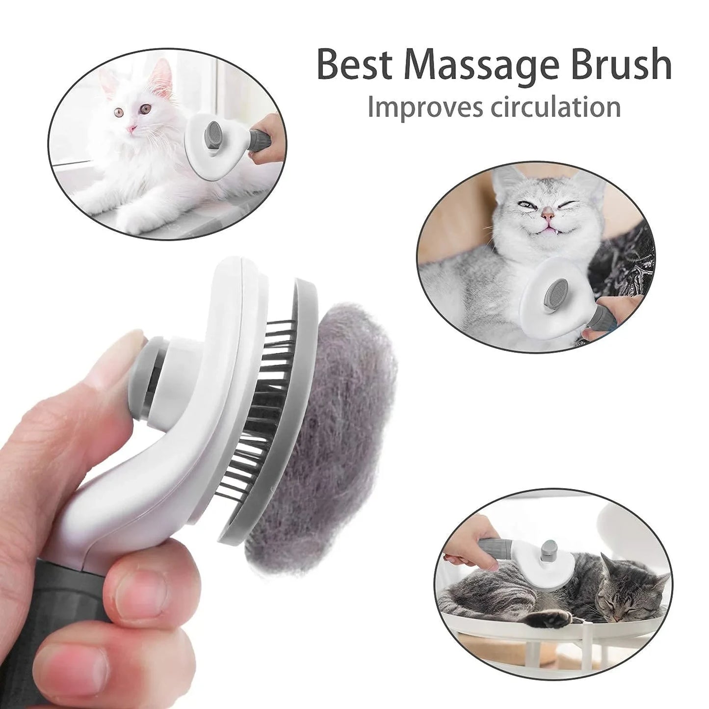 Brosse pour chiens et chats, peigne autonettoyant, brosse démêlante