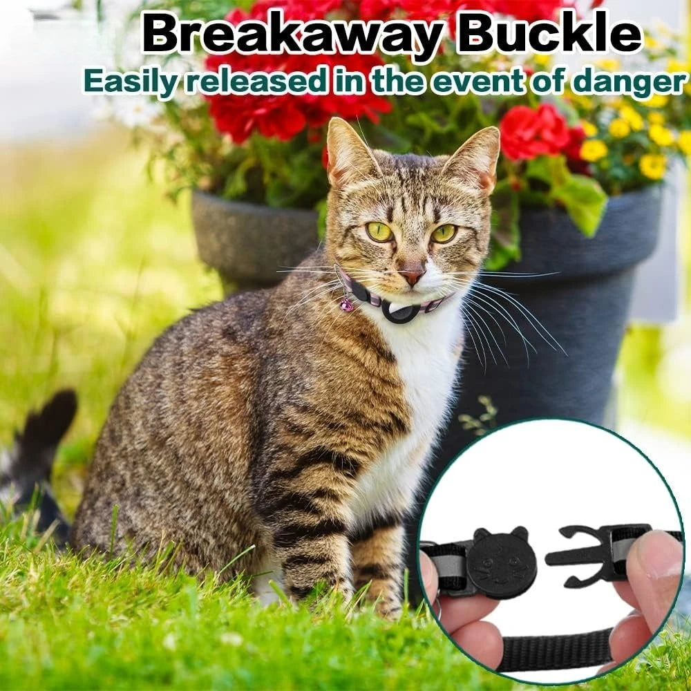 Collier de chat mignon Airtag Breakaway collier de chaton réfléchissant avec cloche pour Apple Air porte-étiquette cloche.