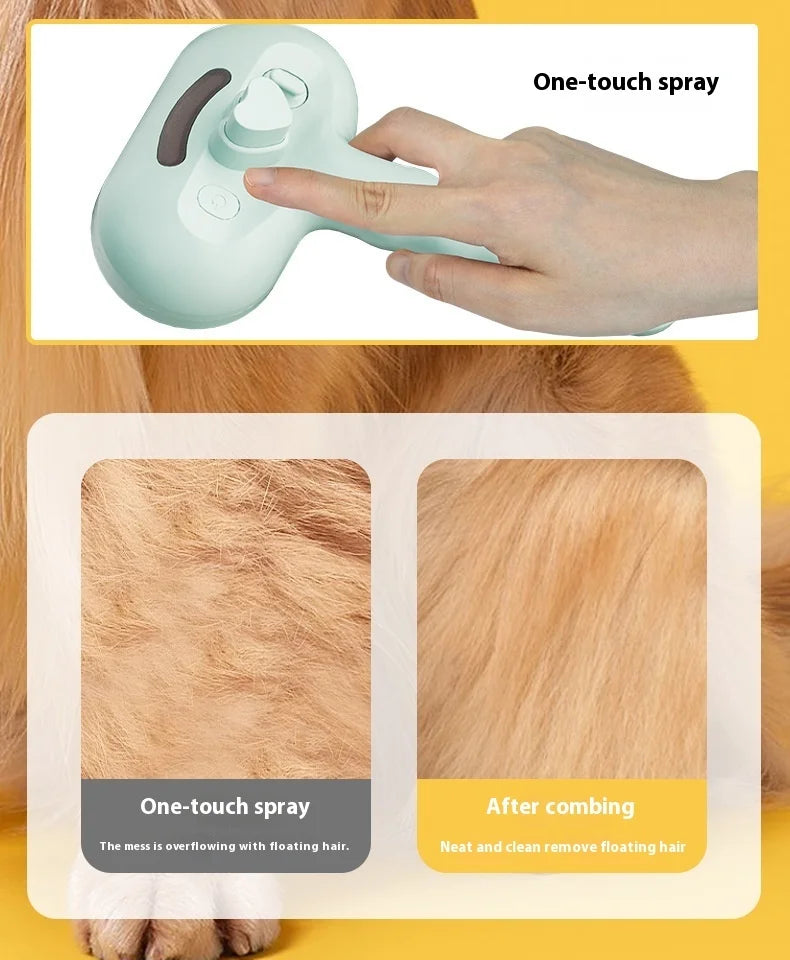Brosse vapeur pour chat et chien - Peigne à vapeur pour éliminer les poils d'animaux