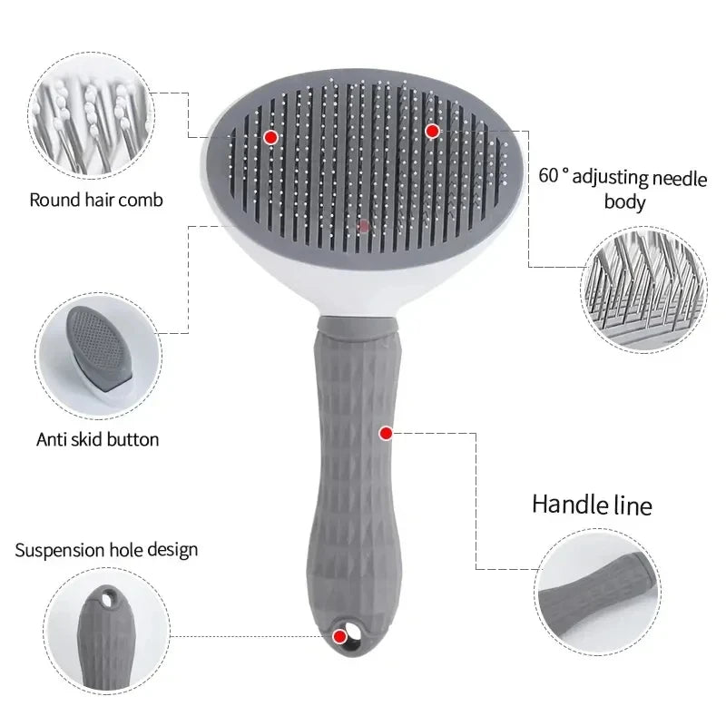 Brosse pour chiens et chats, peigne autonettoyant, brosse démêlante